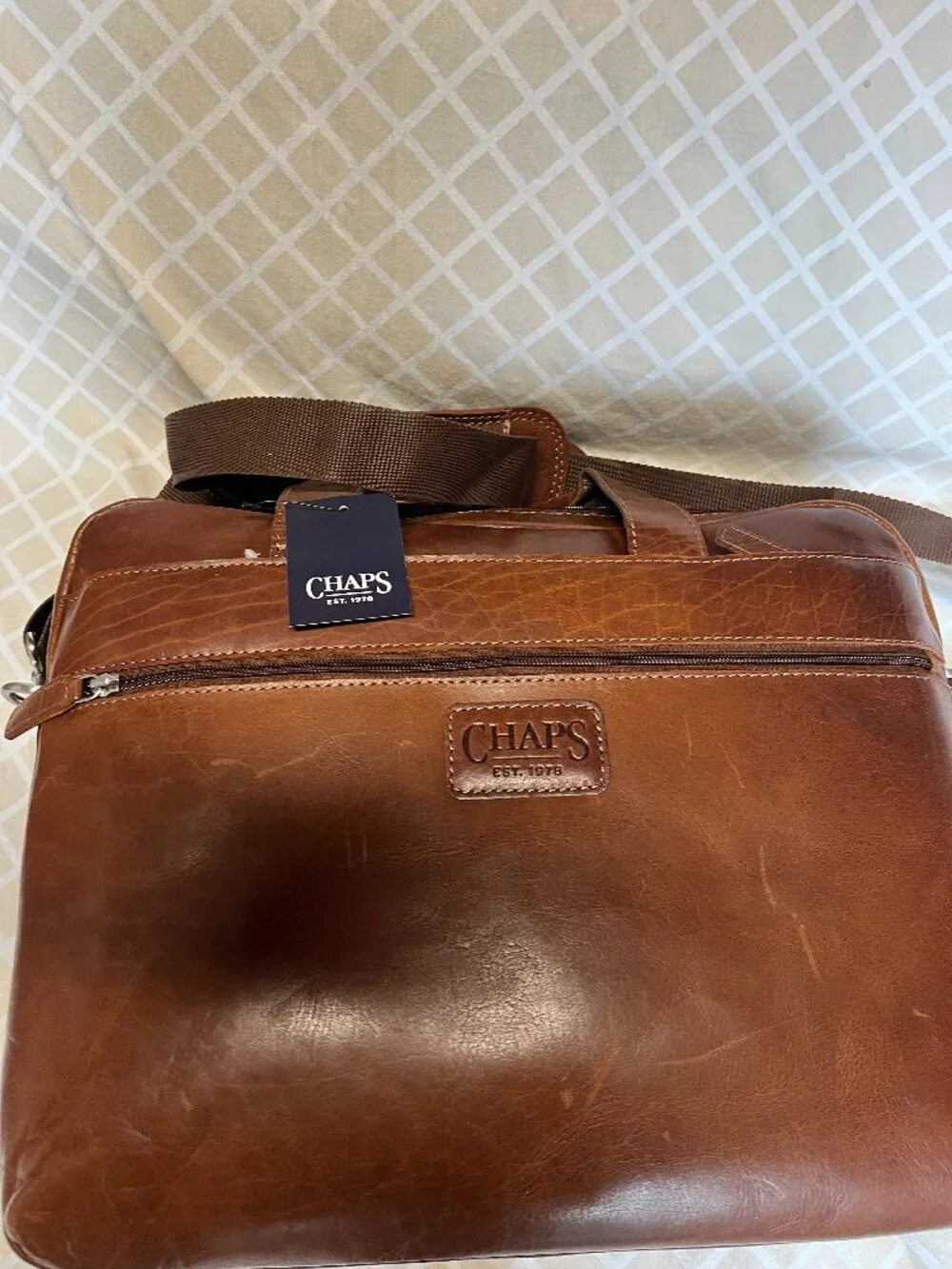 Chaps Leather Travel‎ Bag / Extra Large Briefcase Mens (NWT)